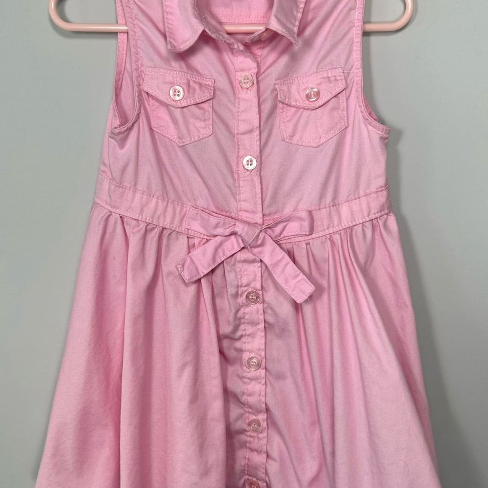 DKNY Pink Little Girls Chambray Sleeveless Dress - Size 2T